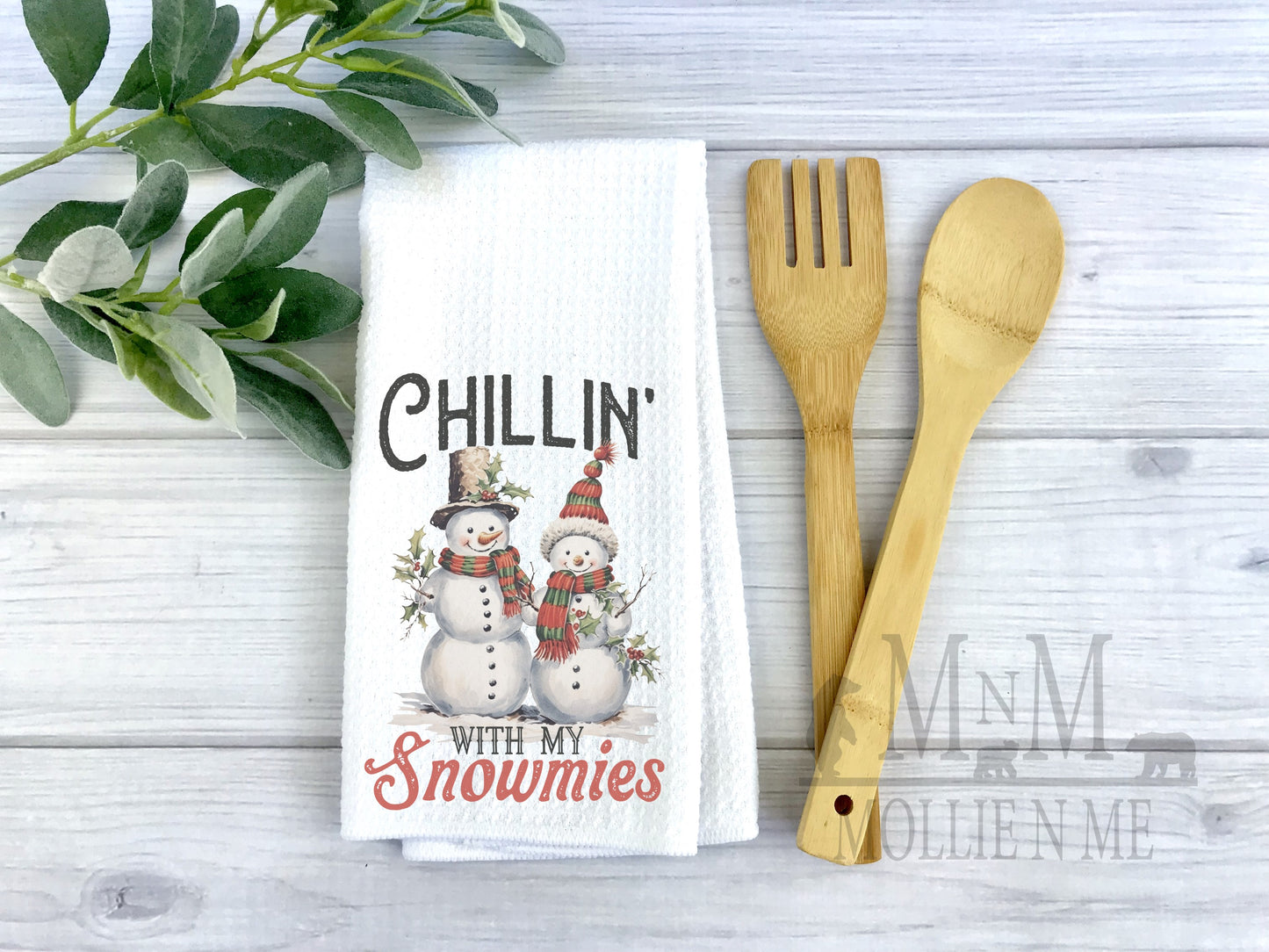 Chillin With My Snowmies Waffle Towel