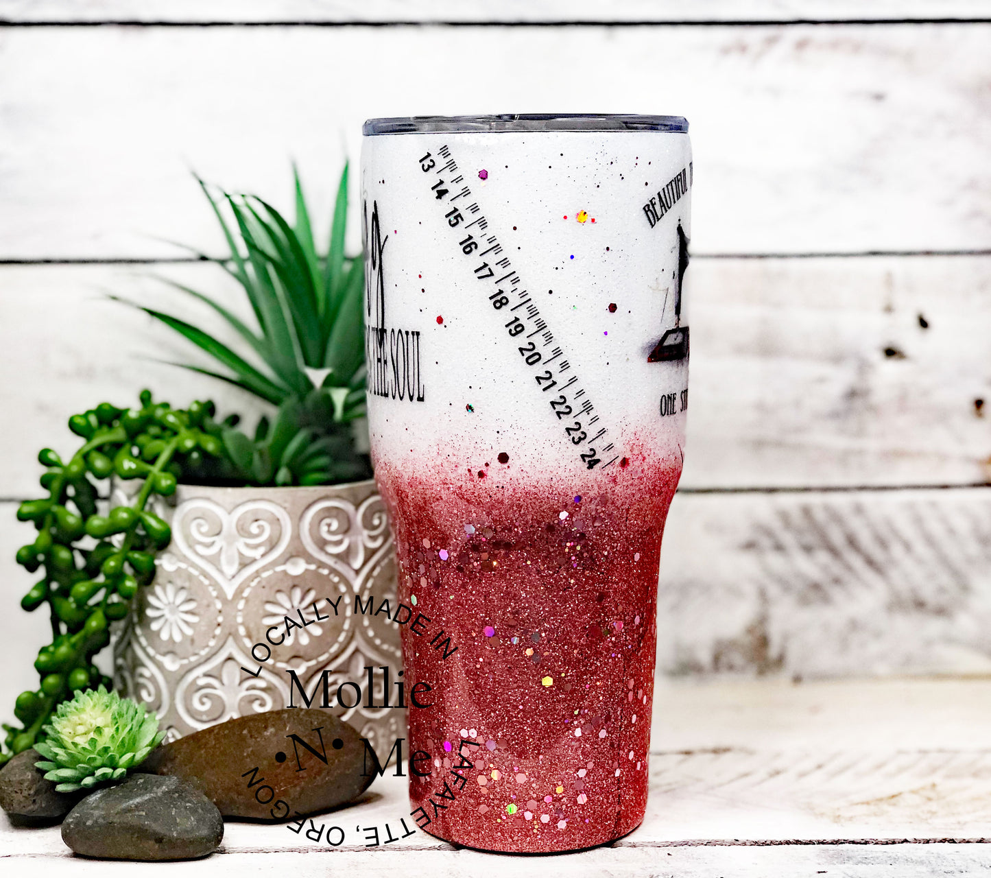 Sewing Mends The Soul Custom Glitter Tumbler