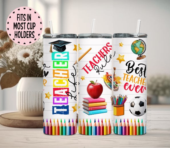 Teachers Rule Teacher Tumbler