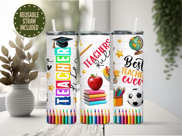Teachers Rule Teacher Tumbler