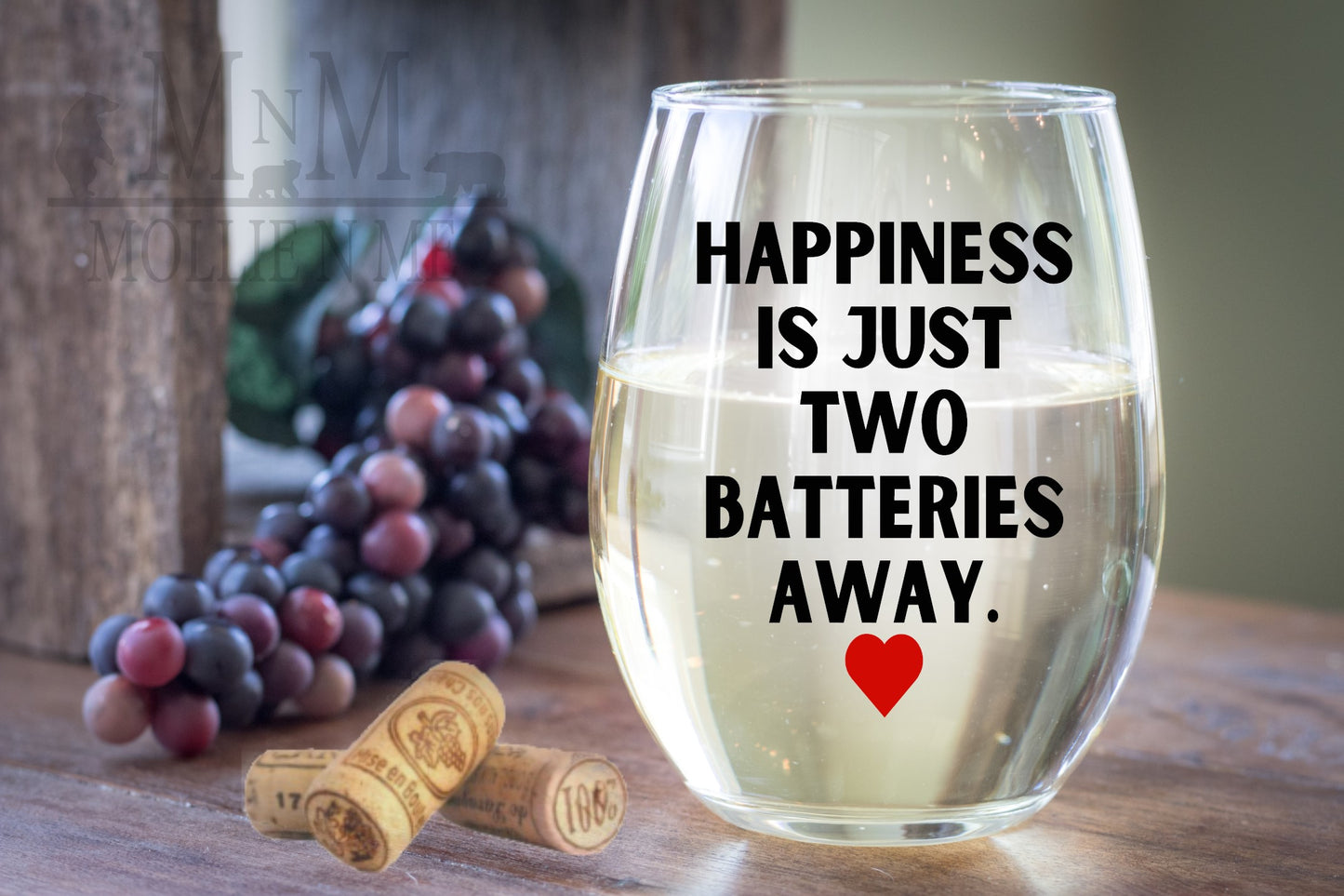 Happiness Is Just Two Batteries Away Glass