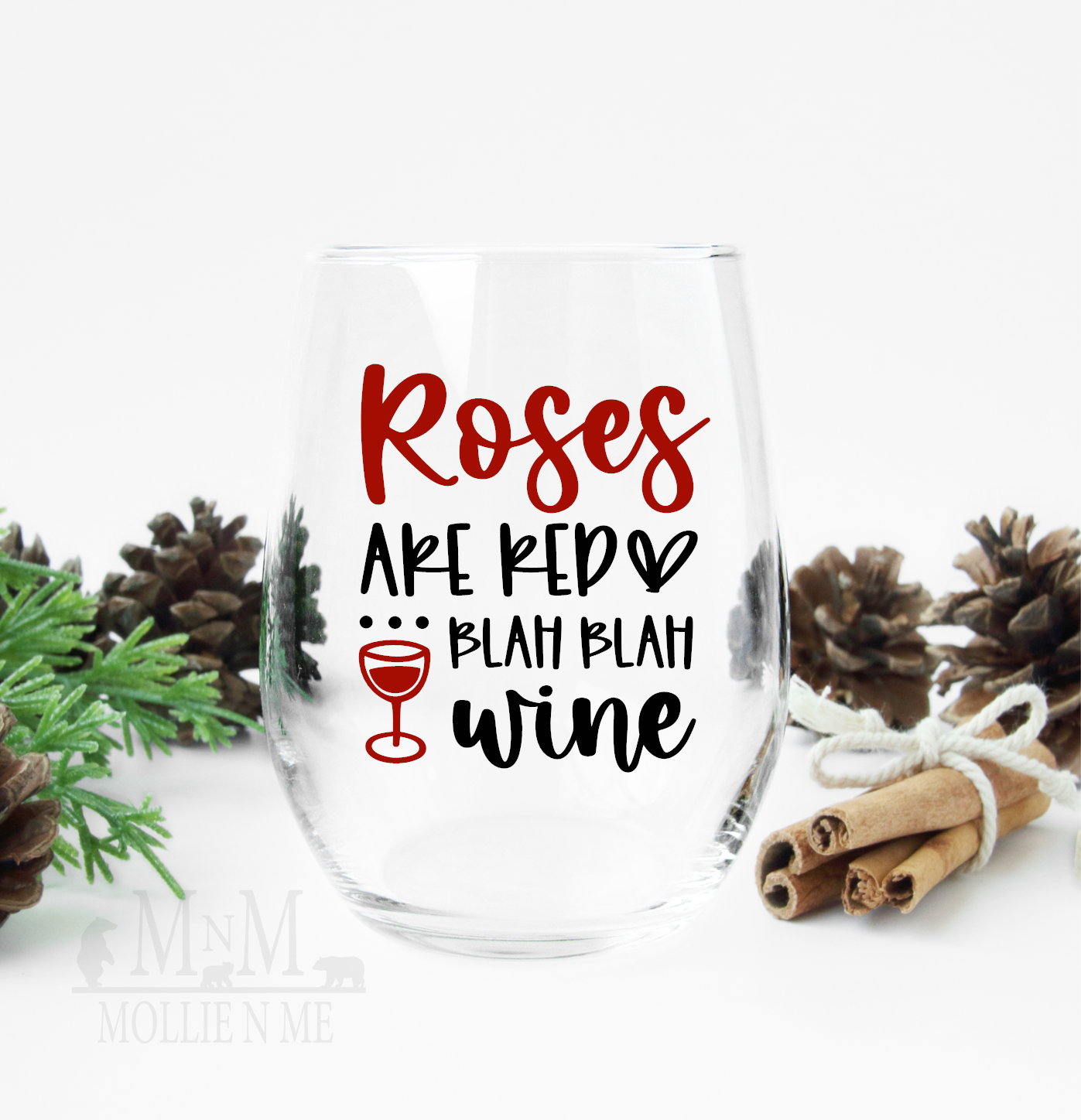 Roses Are Red, Blah Blah Wine 20 oz. Wine Glass