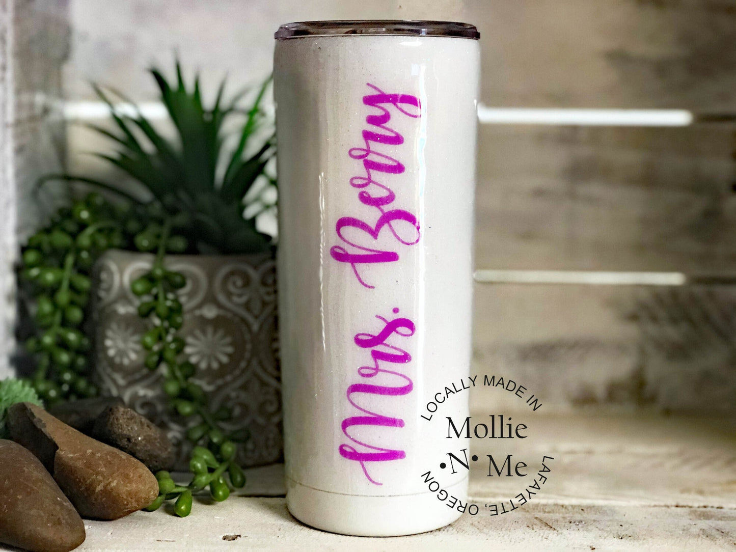 Rainbow Ostrich Custom Glittered Tumbler