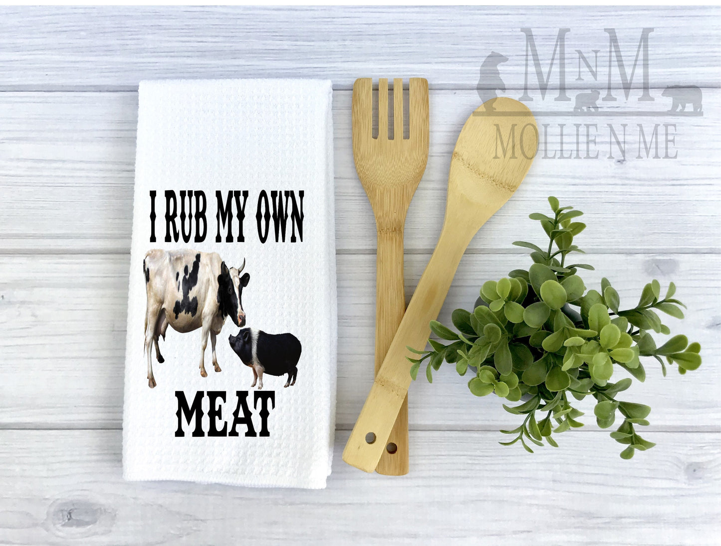 I Rub My Own Meat Decorative Waffle Towel