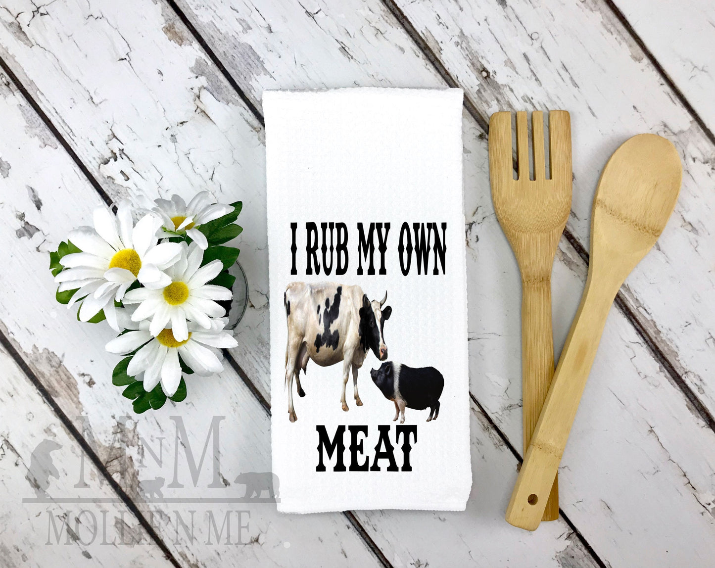 I Rub My Own Meat Decorative Waffle Towel