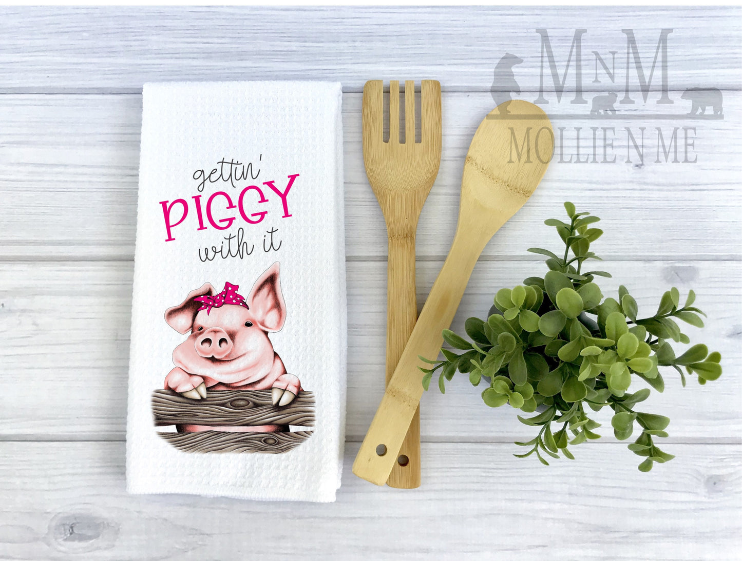 Gettin Piggy With It Decorative Waffle Towel