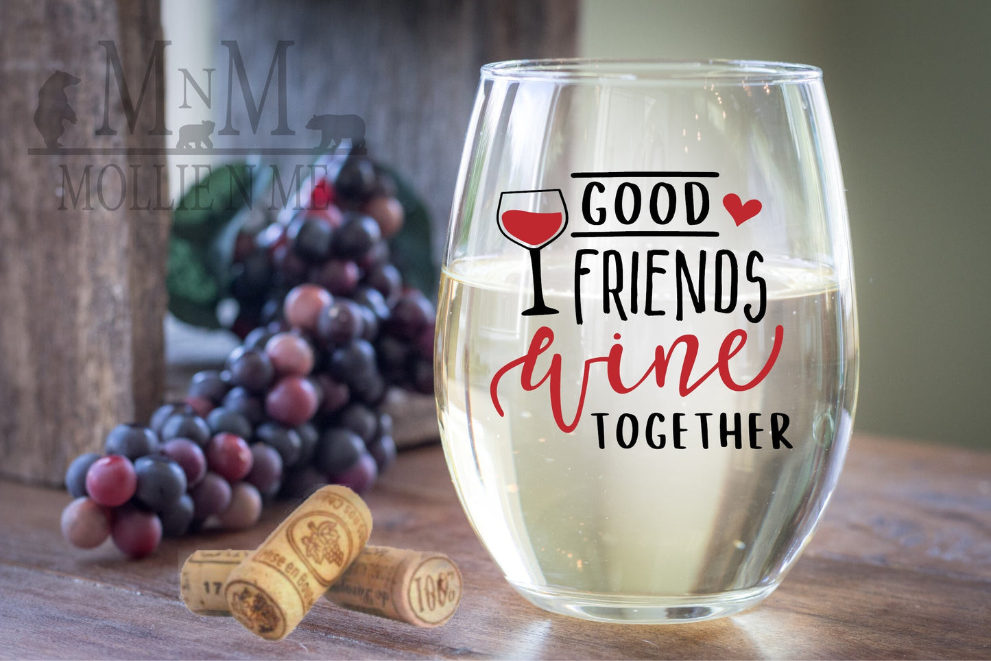 Good Friends Wine Together Wine Glass