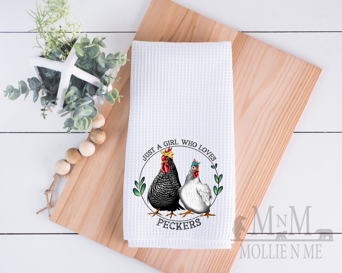 A Girl Who Loves Peckers Custom Waffle Towel