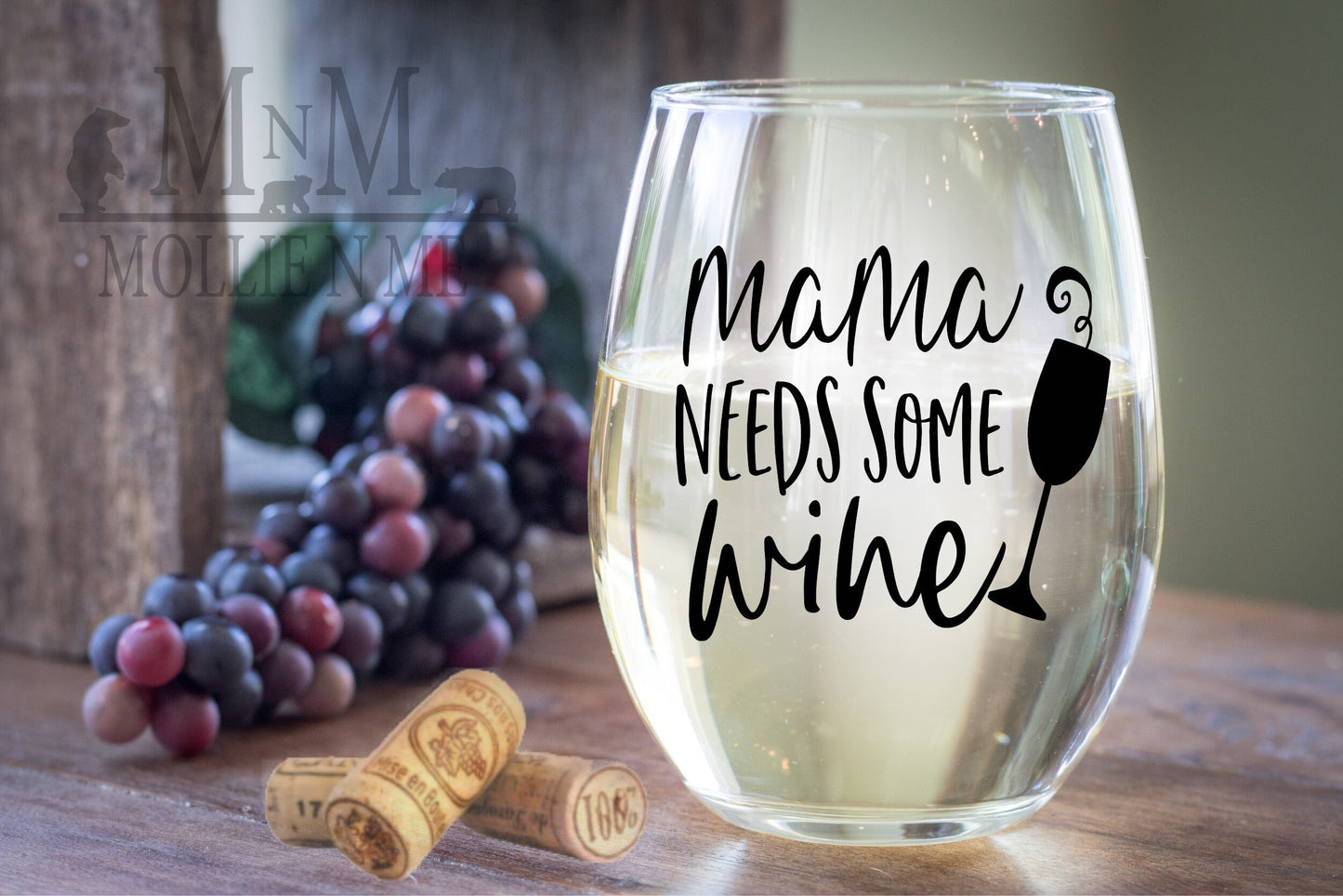 Mama Needs Some Wine Stemless Wine Glass