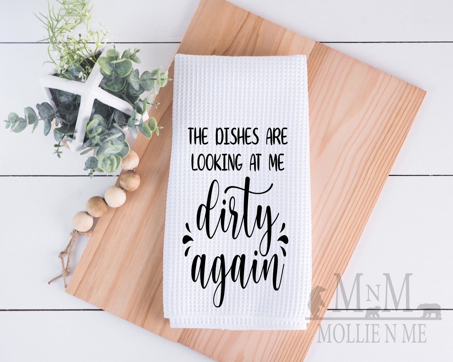 The Dishes Are Looking At Me Dirty Again Decorative Waffle Towel
