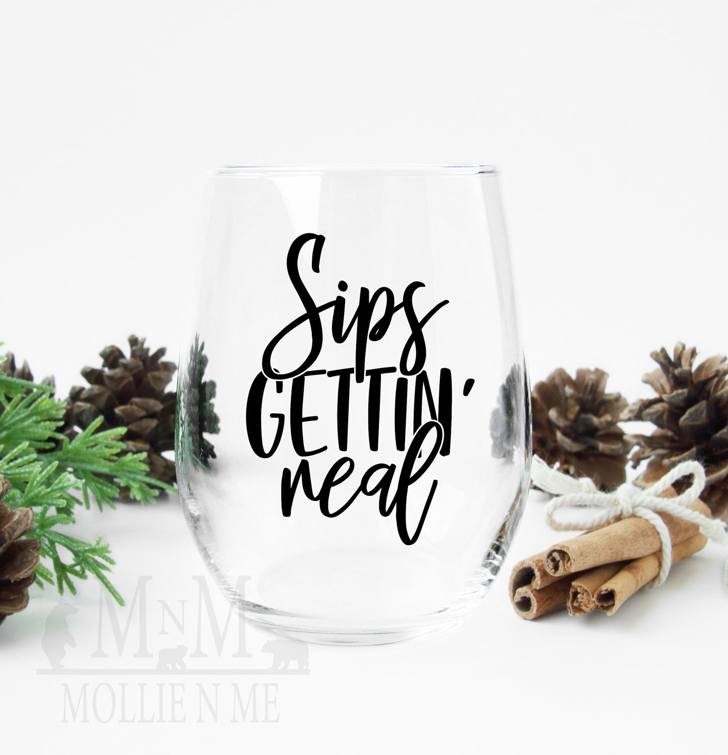 Sips Gettin Real 20oz Wine Glass