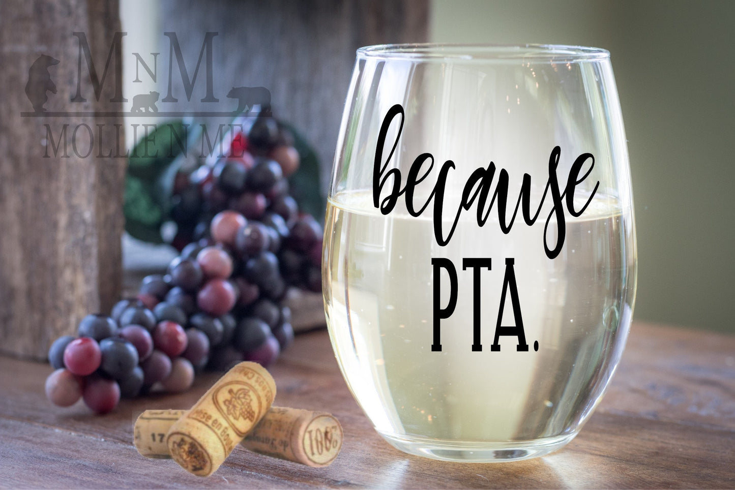 Because PTA Personalized Wine Glass