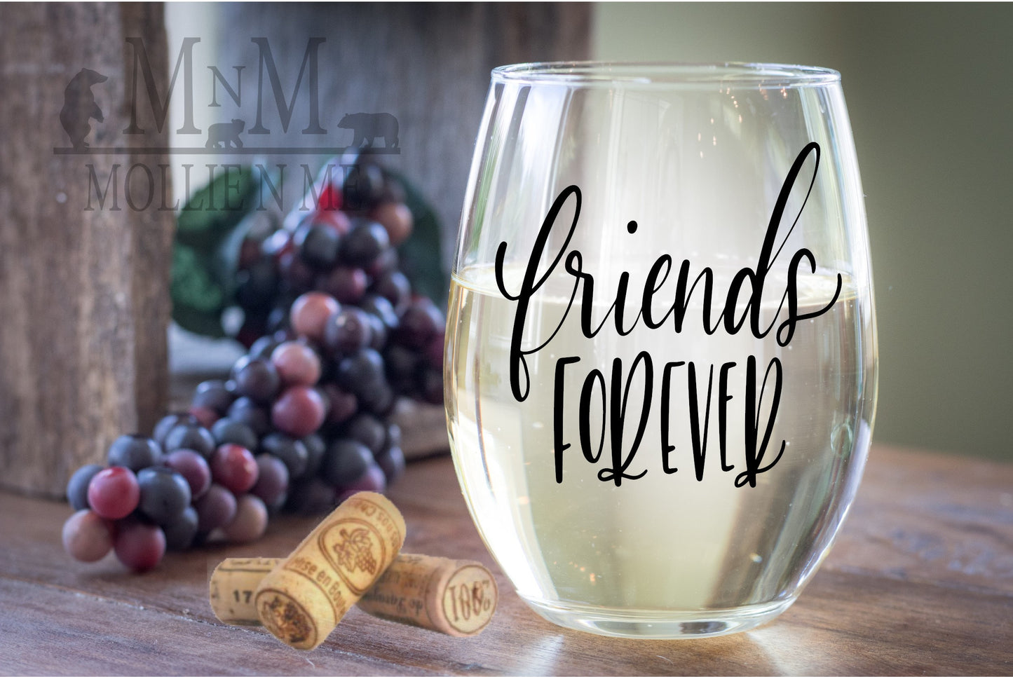 Friends Forever Wine Glass