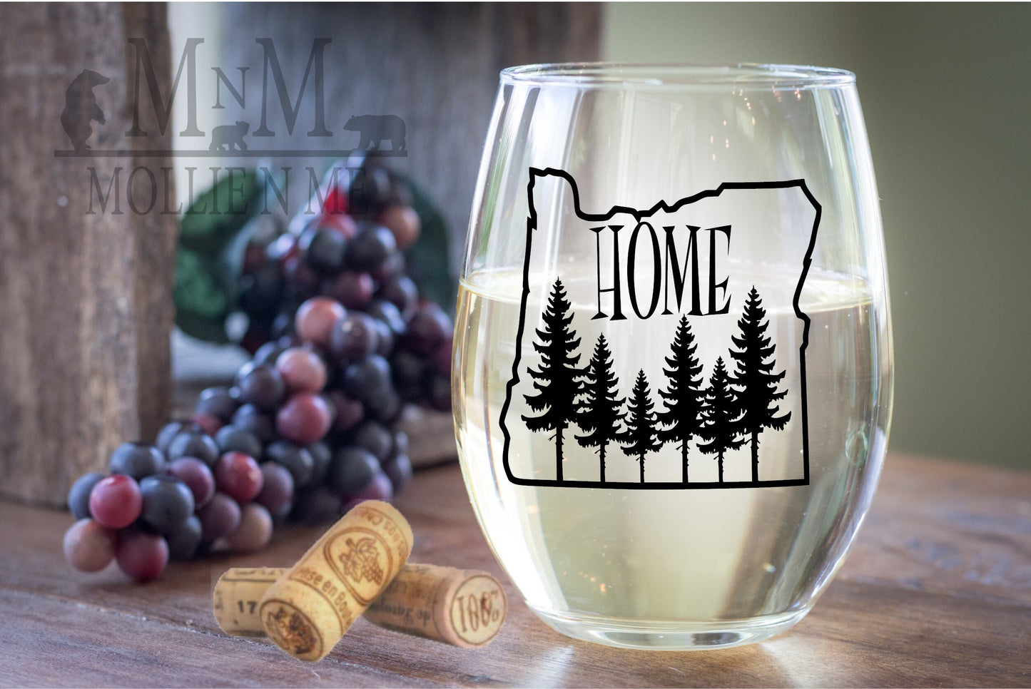 Oregon Home Stemless Wine Glass