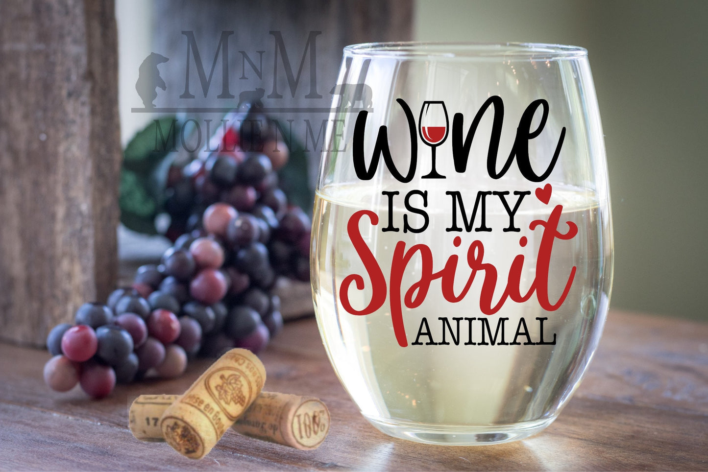 Wine Is My Spirit Animal Wine Glass