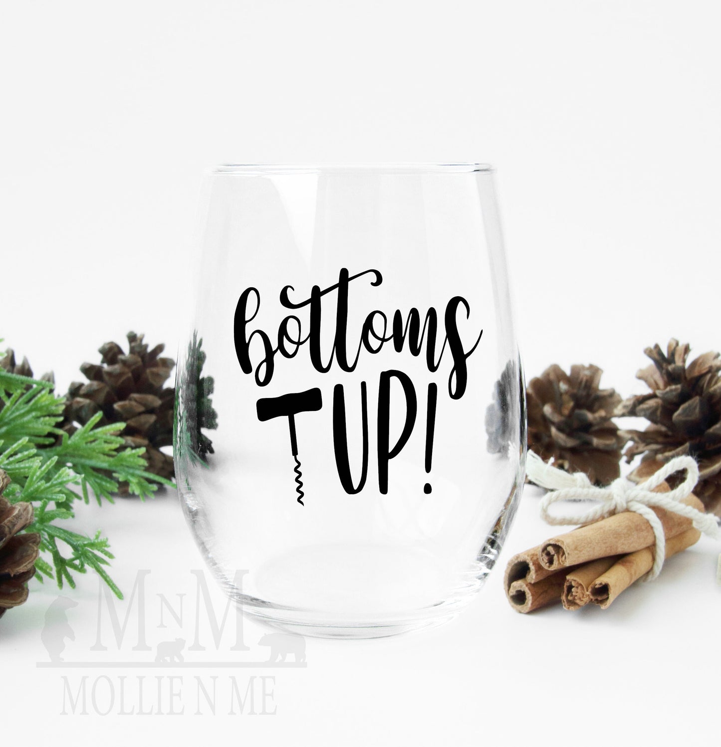 Bottoms Up Stemless Wine Glass