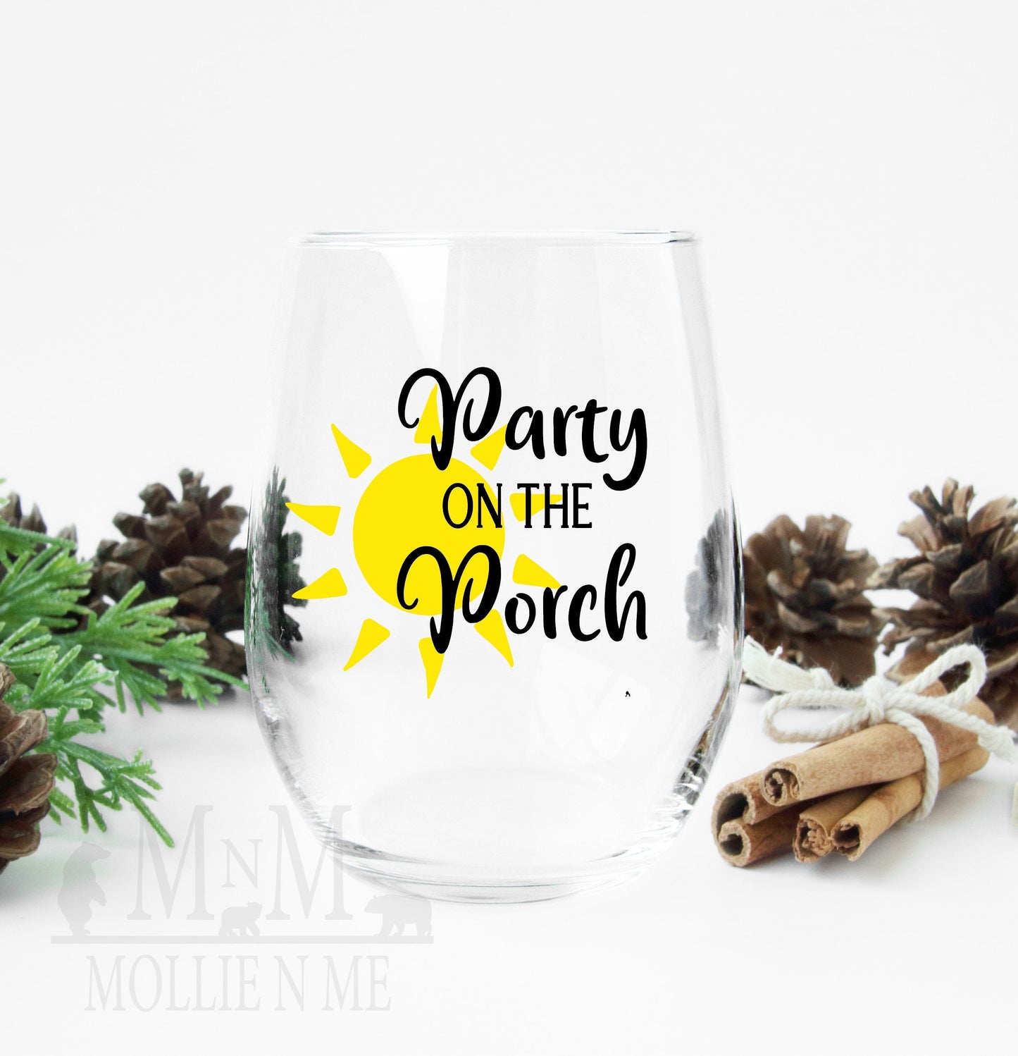 Party On The Porch Wine Glass