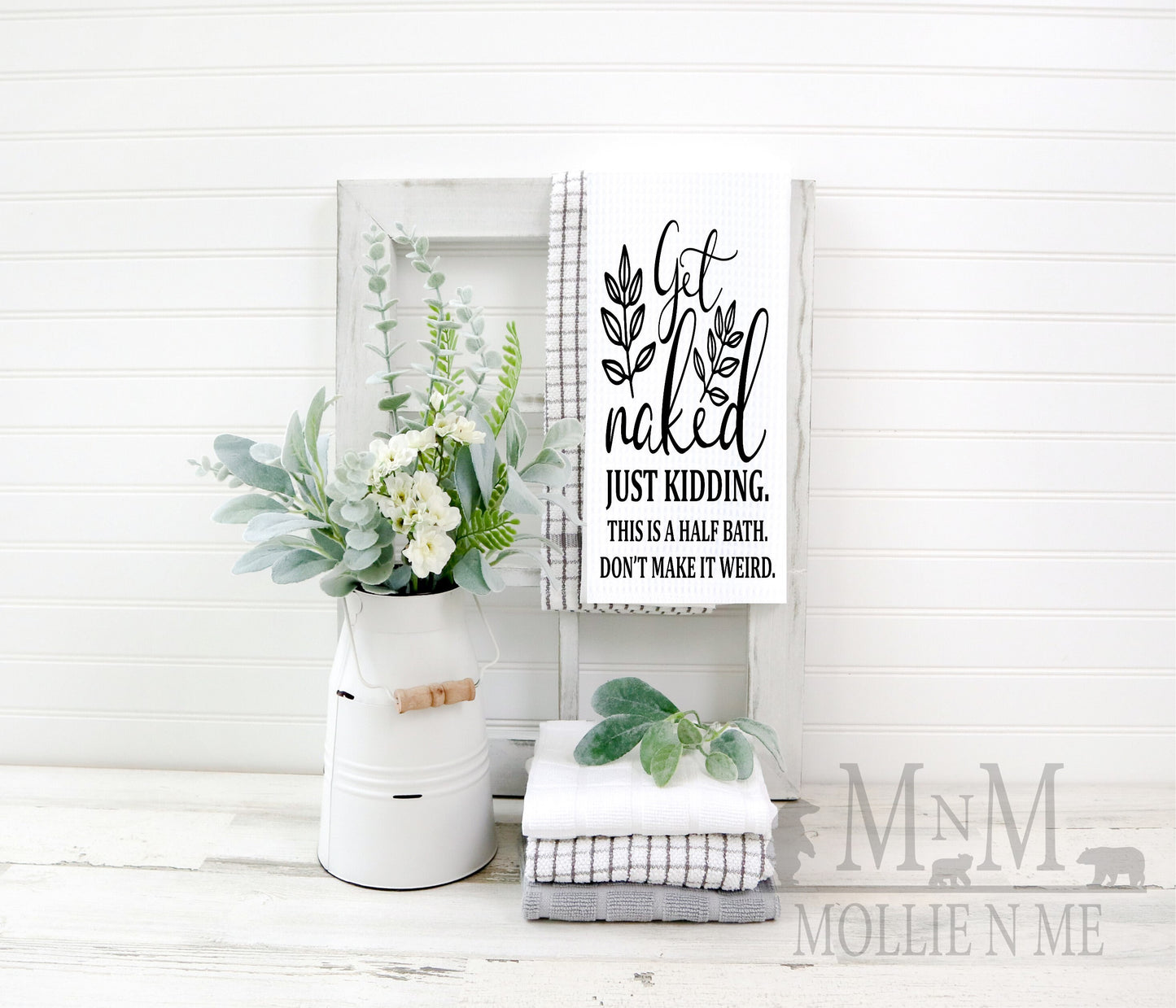 Get Naked Half Bath Decorative Waffle Towel