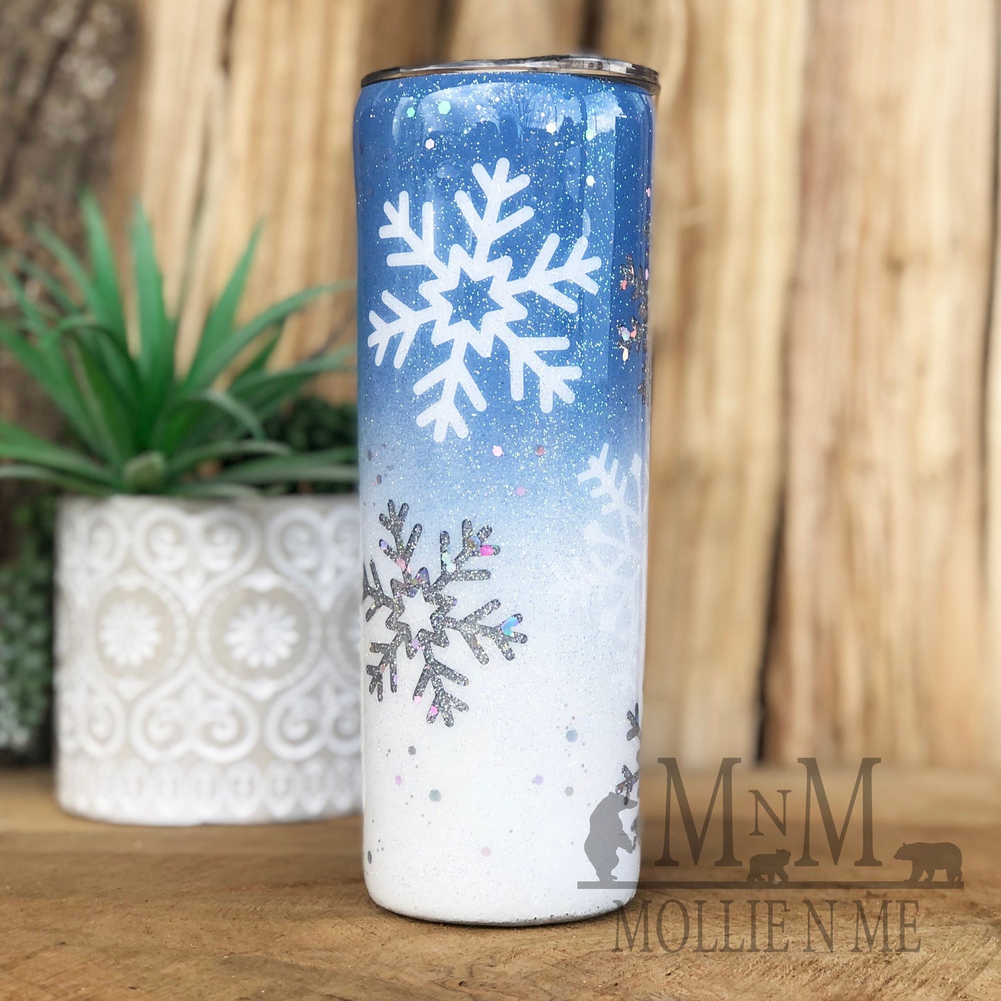 Penguin Glitter Personalized Tumbler