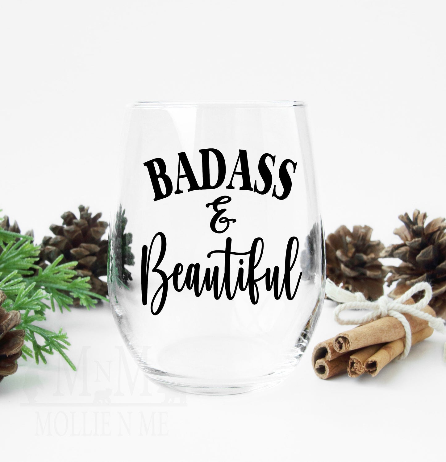 Badass And Beautiful 20oz. Wine Glass
