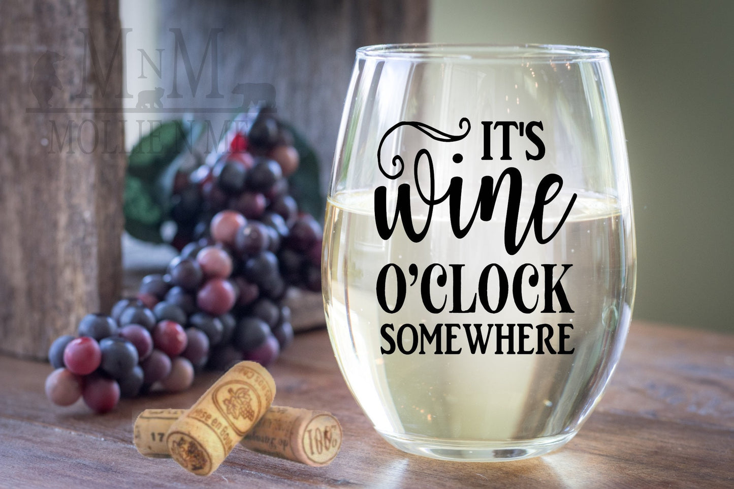 It's Wine O'Clock Somewhere Wine Glass