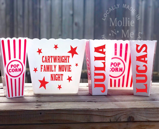 Family Movie Night Personalized Popcorn Bucket