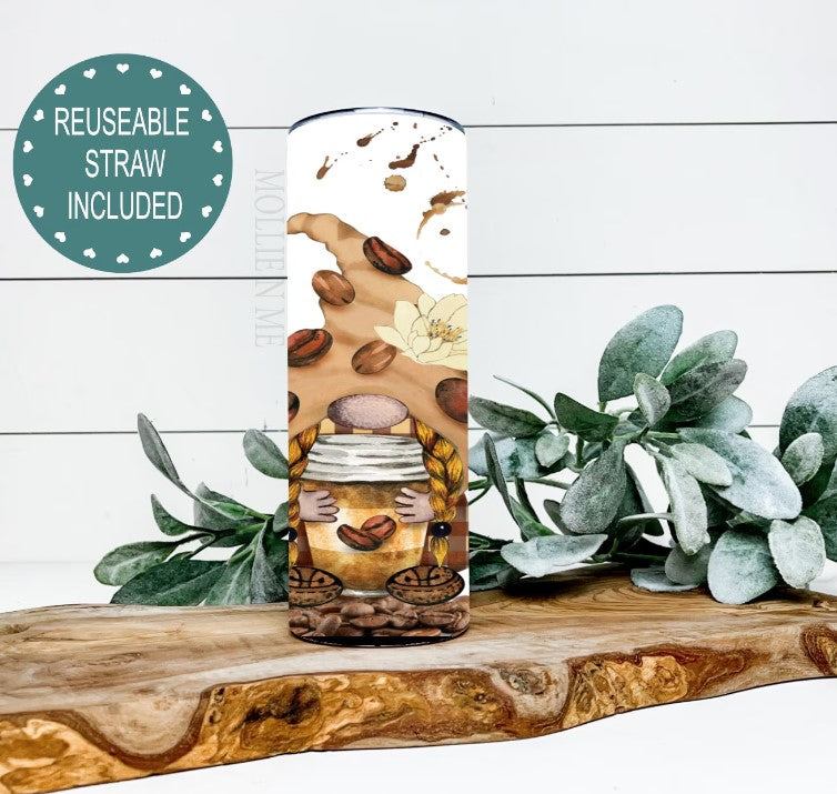 Gnome Coffee Lover Skinny Tumbler