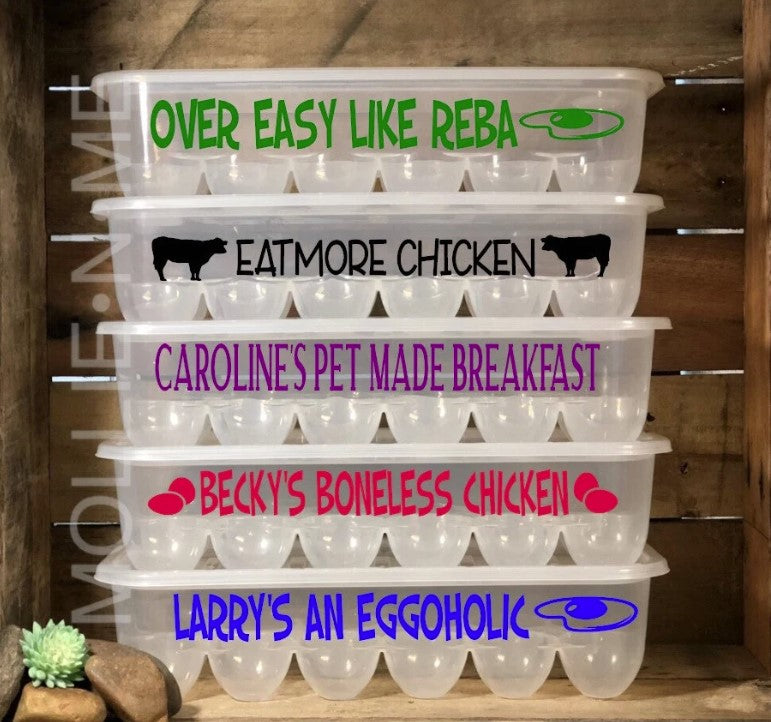 Over Easy Like Reba Personalized Egg Container