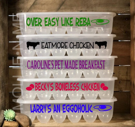 Over Easy Like Reba Personalized Egg Container