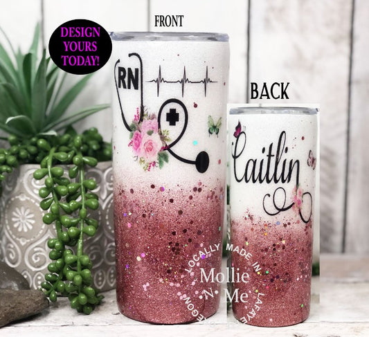 Medical Personalized Custom Glitter Tumbler