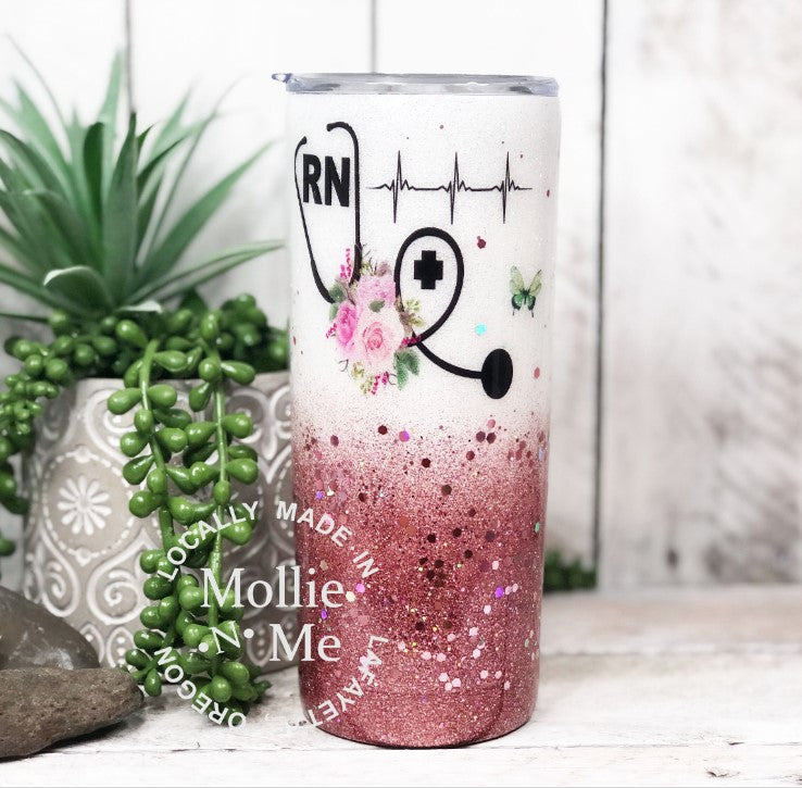 Medical Personalized Custom Glitter Tumbler