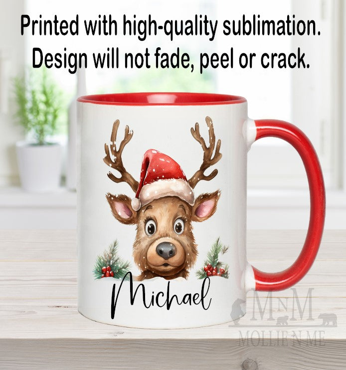 Personalized Christmas Reindeer 15oz. Mug