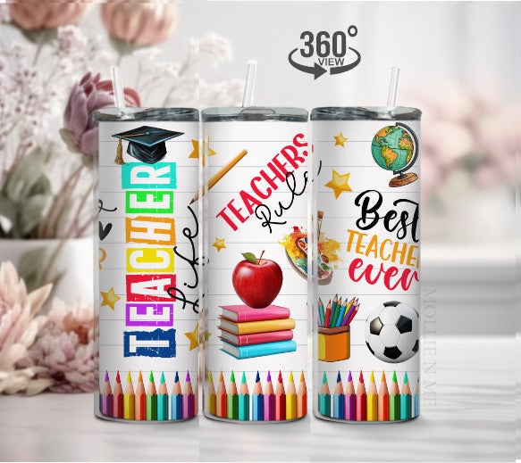Teachers Rule Teacher Tumbler
