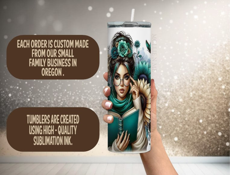 Just One More Chapter Open Book Tumbler