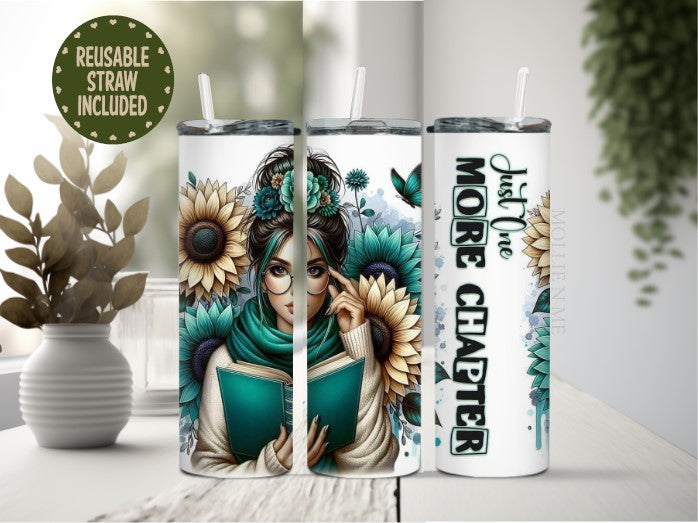 Just One More Chapter Open Book Tumbler