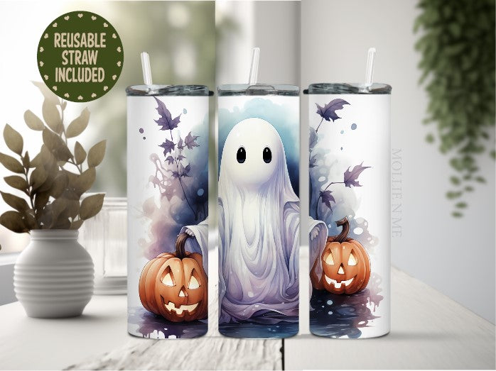 Pumpkin Ghost Halloween Tumbler