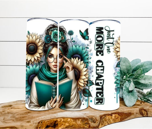 Just One More Chapter Open Book Tumbler
