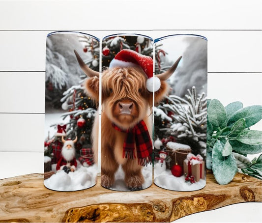 Highland Cow Christmas Tumbler