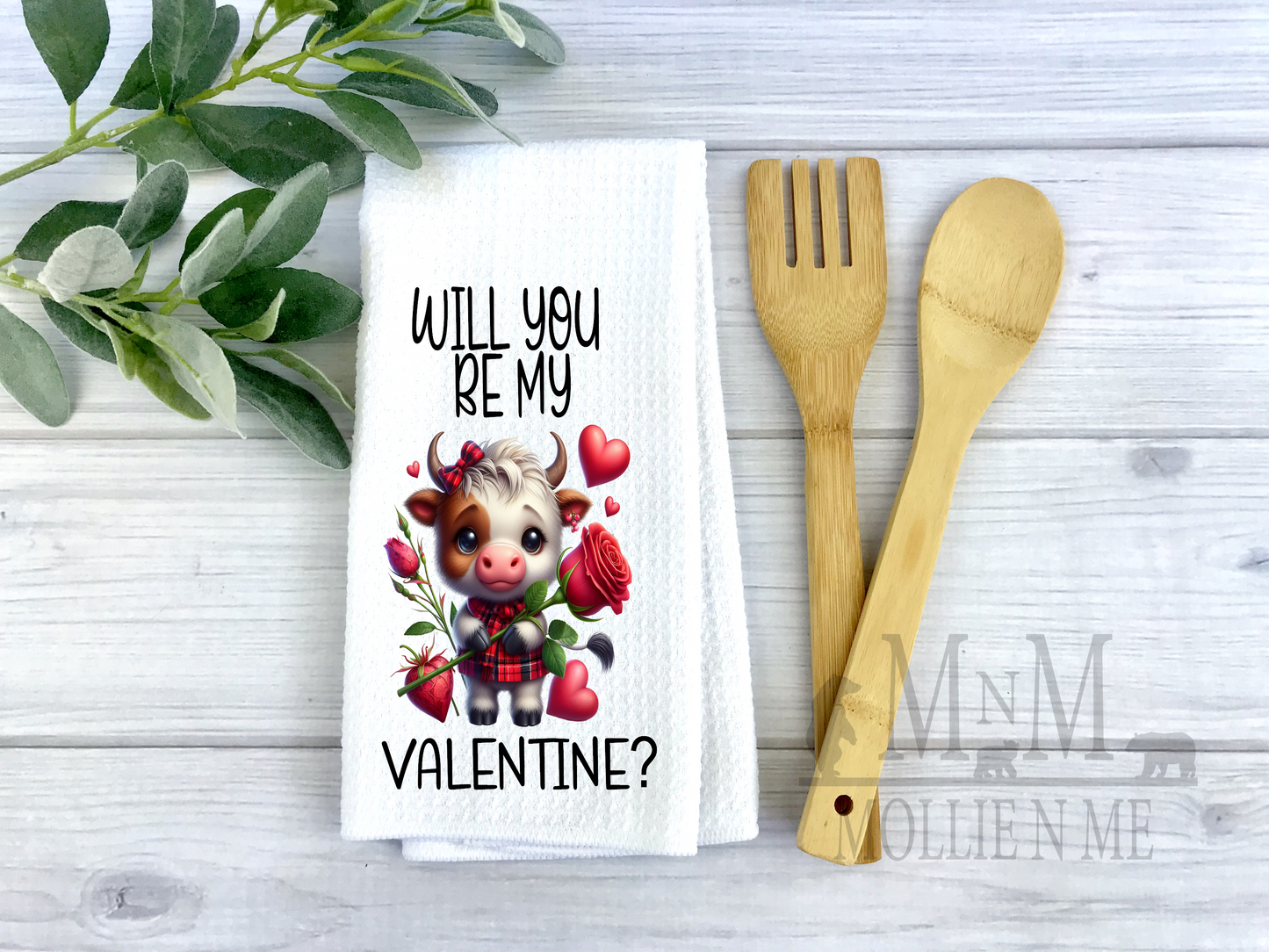 Will You Be My Valentine Waffle Towel