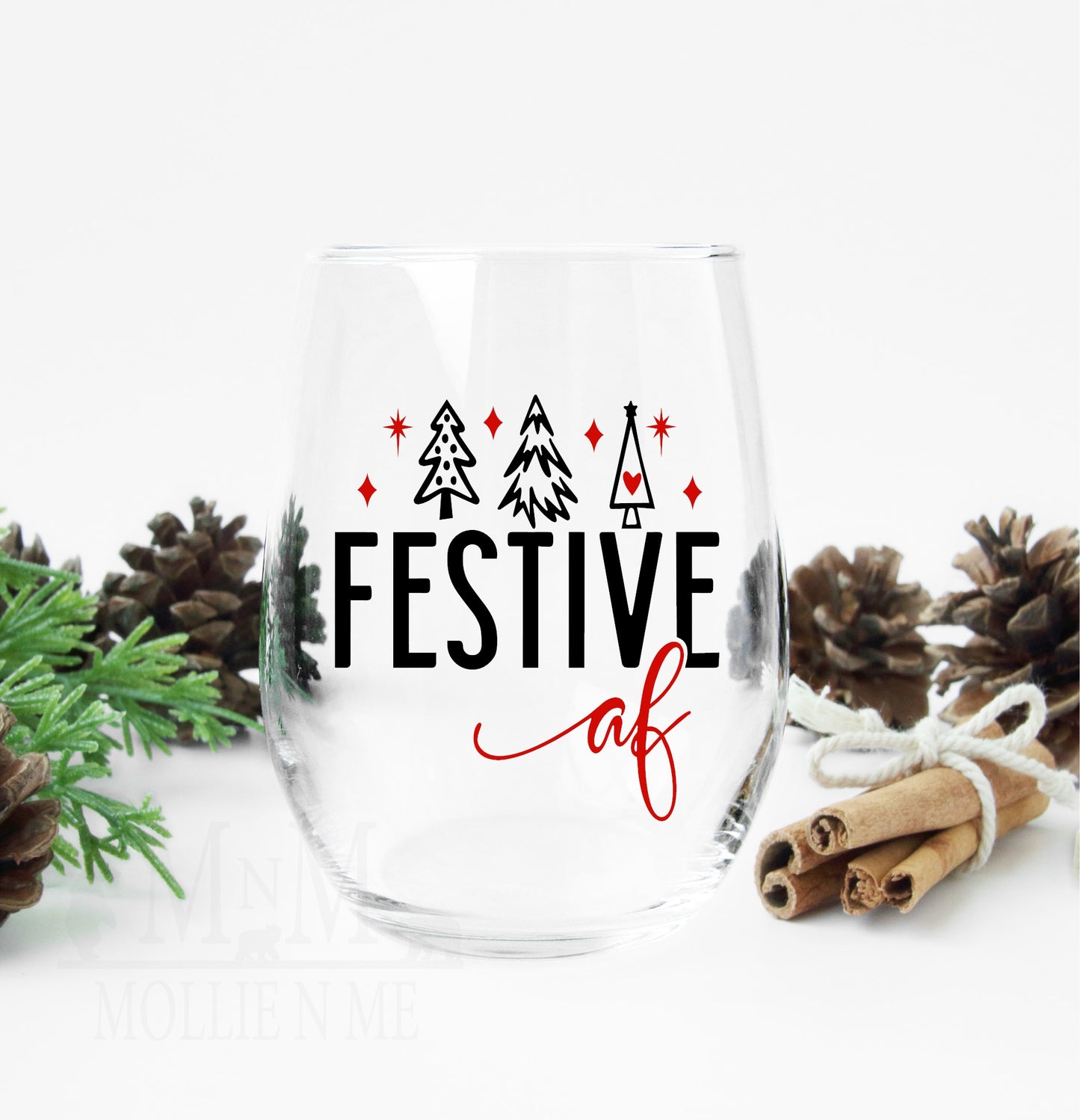 Festive AF Wine Glass