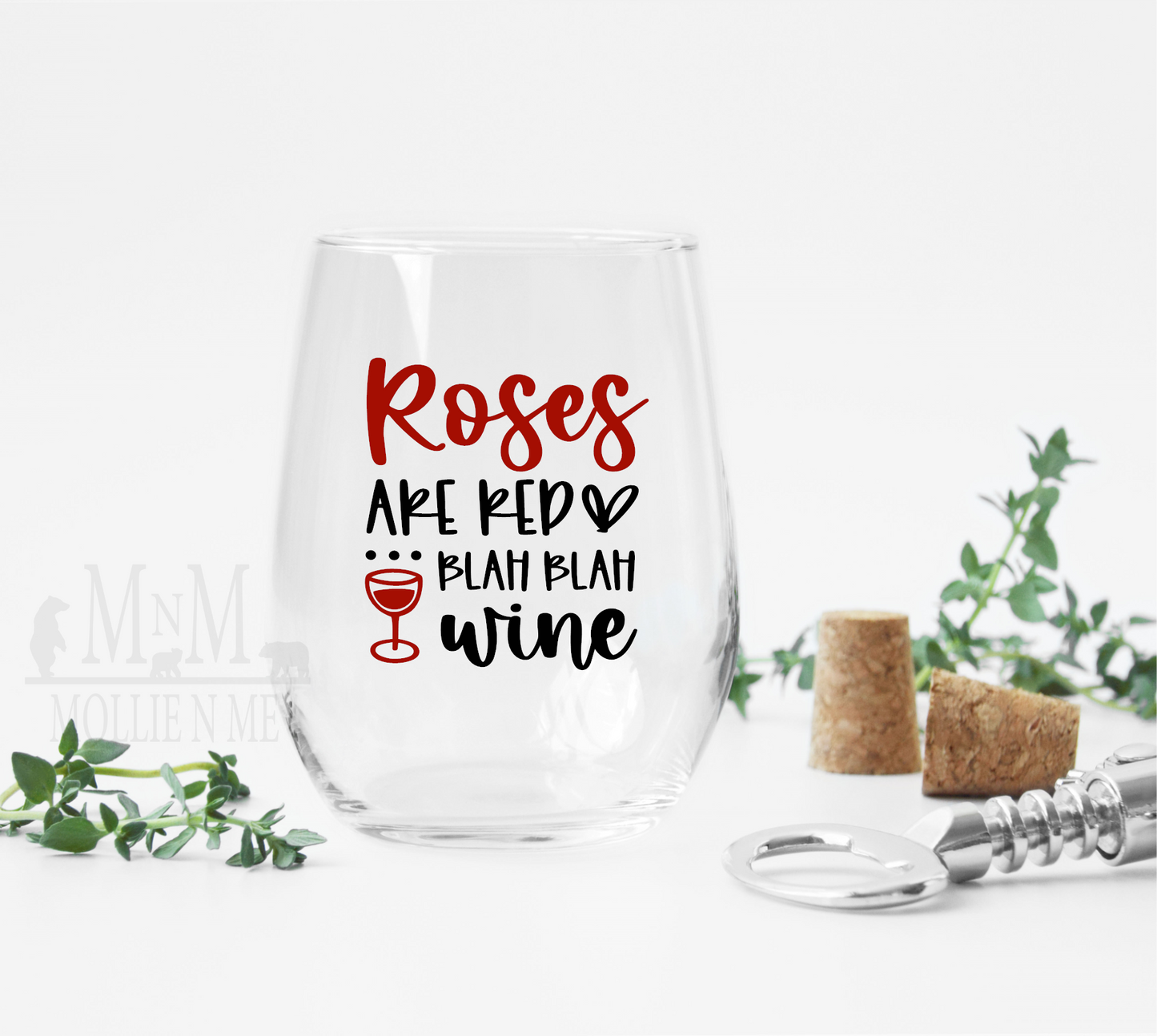 Roses Are Red, Blah Blah Wine 20 oz. Wine Glass