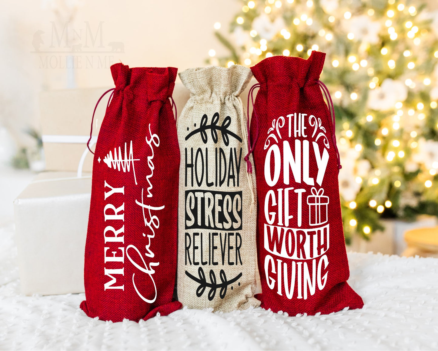 Holiday Stress Reliever Wine Bag