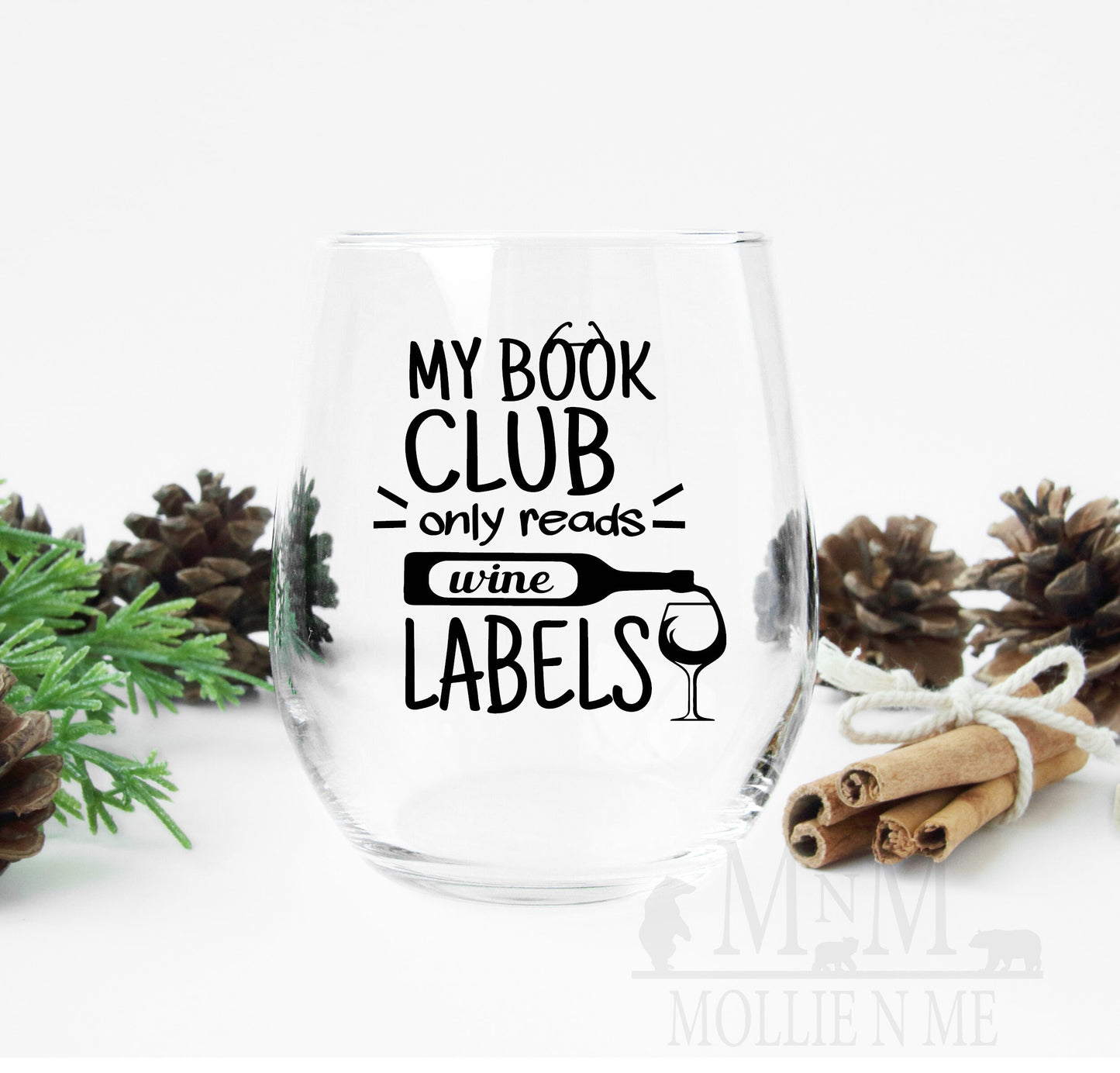 Book Club Wine Glass