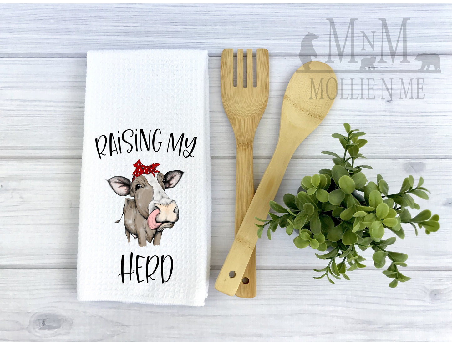 Raising My Herd Decorative Waffle Towel