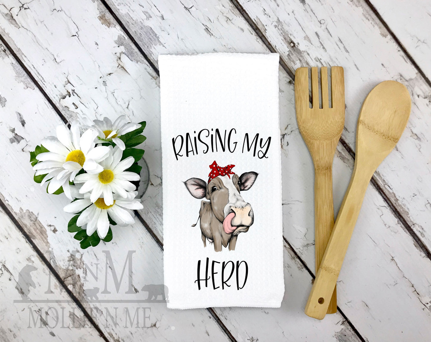 Raising My Herd Decorative Waffle Towel