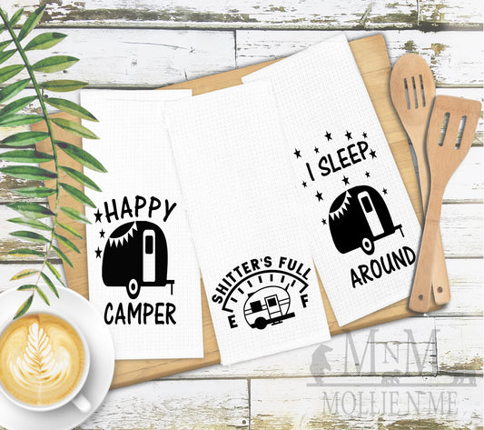 RV Camper Decorative Waffle Towels