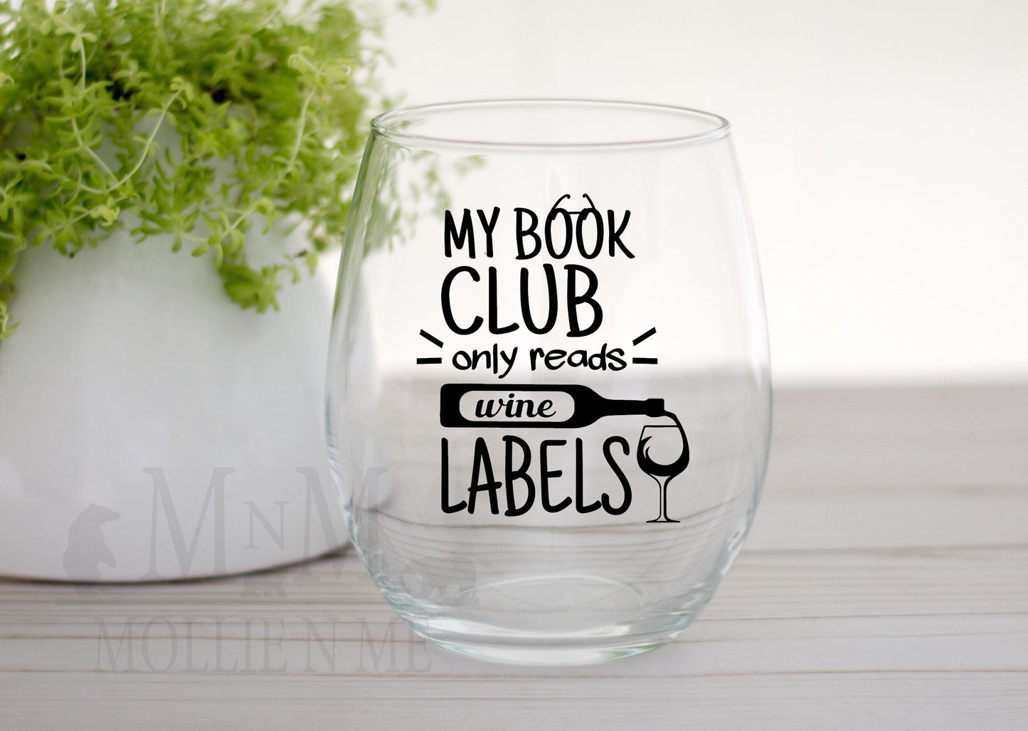 Book Club Wine Glass