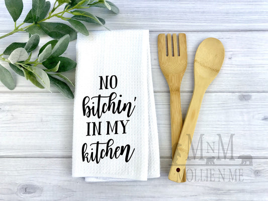No Bitchin In My Kitchen Decorative Waffle Towel