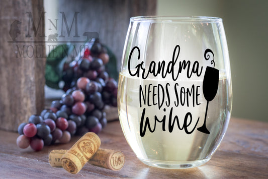 Grandma Needs Some Wine Stemless Wine Glass