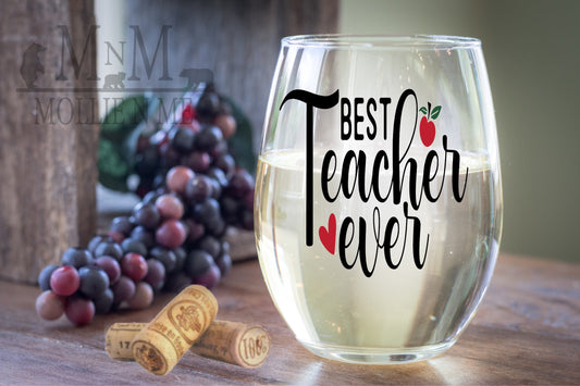 Best Teacher Ever 20oz. Wine Glass